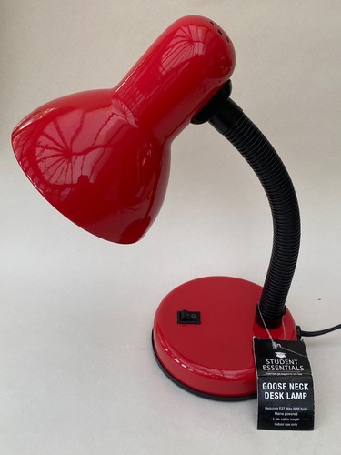 Red gooseneck desk lamp - red,