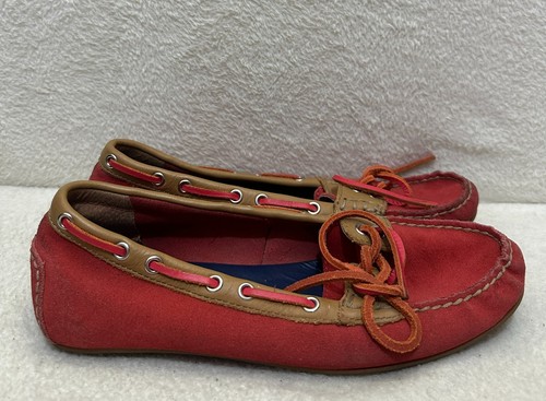 Boden red suede moccasins