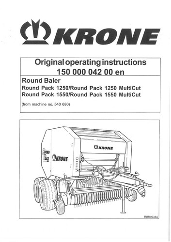 Krone round baler pack - krone,