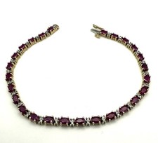 9ct Gold Ruby Diamond Bracelet