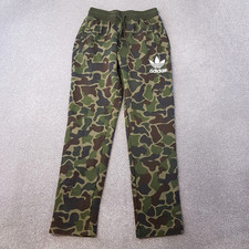 Adidas Mens Tracksuit Bottoms Small Green Camo Originals Fleece Joggers SST Pant