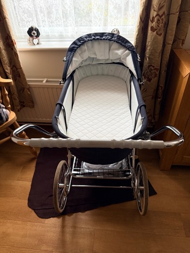 Blue silver cross pram in - silver,