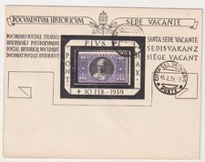 Vatican  1939  Special Mourning Cover, death of Pope Piux XI, scarce / M300