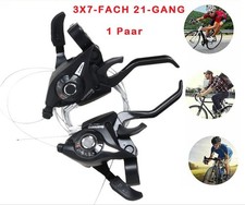 1X Shimano ST-EF51 3x7 Shifter/Brake Lever Combo 21 Speed Black V-Brake Set