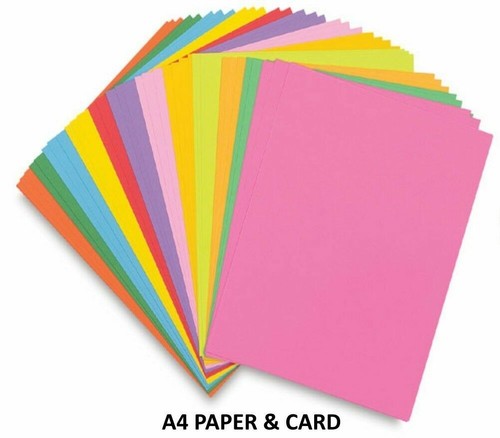 Coloured card sheets paper - a4,
