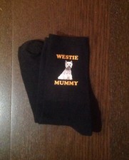 WESTIE MUMMY PRINTED LADIES SOCKS PRESENT HIGHLAND TERRIER CHRISTMAS + GIFT BAG