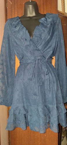 Quiz blue shimmer ruffle - quiz,