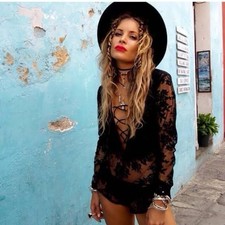 Rat And Boa Dama Black Lace Playsuit NWOT Size Small