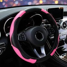 Leather Car Steering Wheel Cover Anti-slip Accessories 38CM/15inch