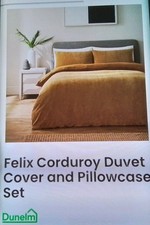 Dunelms FELIX CORD Superking Duvet Cover And 1 Pillowcase, MUSTARD, NEW Unused