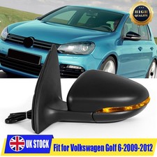 LEFT PASSENGER PRIMED ELECTRIC HEATED DOOR WING MIRROR FOR 2009-2012 VW GOLF MK6