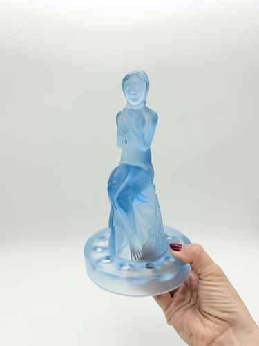 Art deco blue glass - art, lady
