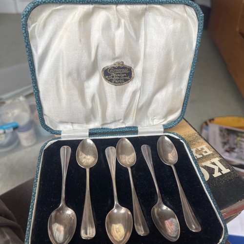 Six sterling silver spoons - sterling,