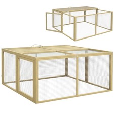Pawhut rabbit hutch - pawhut, folding