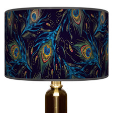 Handmade Peacock Feathers Navy