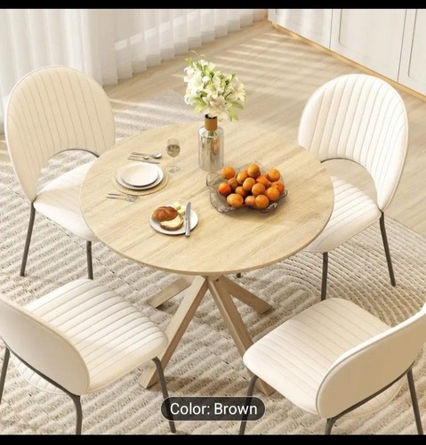 Round farmhouse dining table - round,