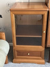 Hi Fi Cabinet Teak Wood with Glass Front Door