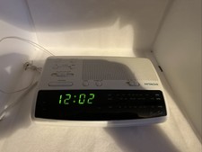 Hitachi KC14 Retro Digital Alarm Clock Radio White Tested