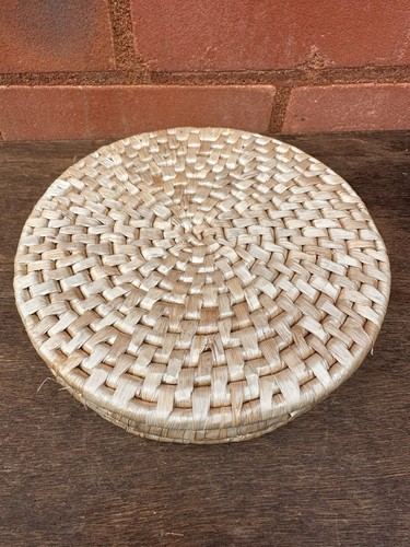 Wicker rattan boho woven table - rattan,