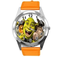 Orange Leather Round Watch for