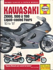 KAWASAKI GPZ900 R,GPZ1000 RX,ZX-10,ZX10,ZZR1100,ZZ-R1100,HAYNES MANUAL 1983-1997