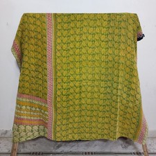 Green Vintage Sari Kantha