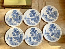 Blue White Swinnertons ‘the Ferry’ Set For Six Side Plates  RARE FIND Catering