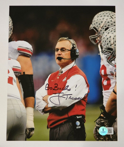 Jim tressel signed 8x10 - jim,
