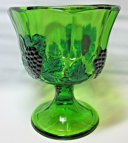Green pressed glass - candy, etc