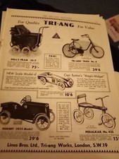 Di27  Ephemera 1934 Advert Triang Prams Bicycles Peddle Cars 
