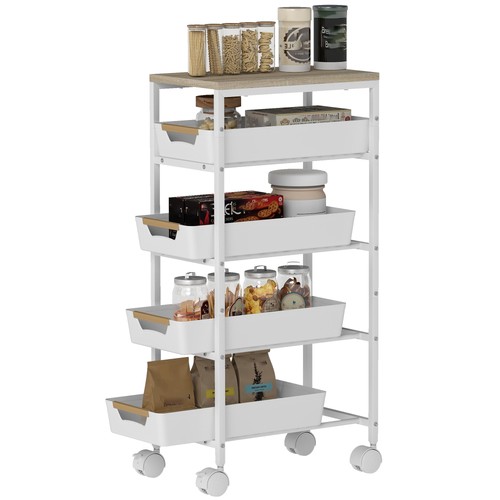 Homcom kitchen storage trolley - kitchen,