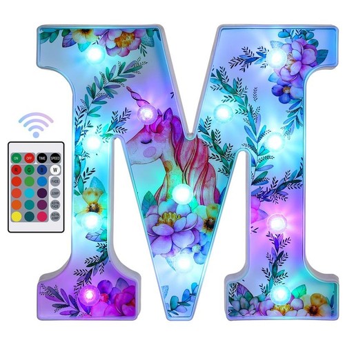 Led unicorn letter - m,