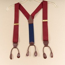 Vintage Suspenders Red Navy