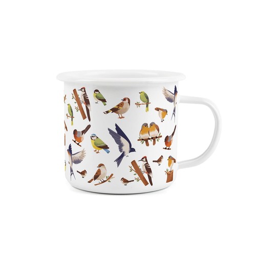British birds enamel mug - british,