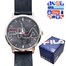 Fila Liquid Collection Stainless Steel Black Silicon Wrist Watch 38-318 RRP £84