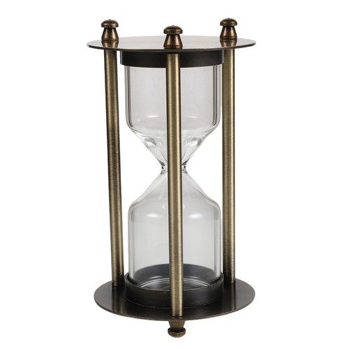 Antique metal hourglass empty - metal,