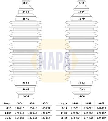 Napa steering bellow - napa, front