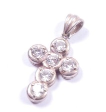 CZ Cross Pendant 925 Sterling