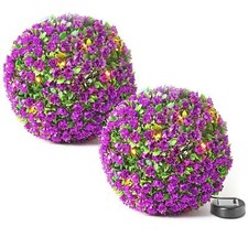 2 x Solar 28cm Topiary Sphere