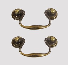 Antique Brass Traditional Swan Drop Cabinet Drawer Door Pull Handle 64-75mm