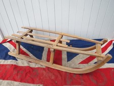 ANTIQUE VINTAGE WOODEN SLEDGE ALPINE SKIING BAR  WINTER CHRISTMAS 100cm
