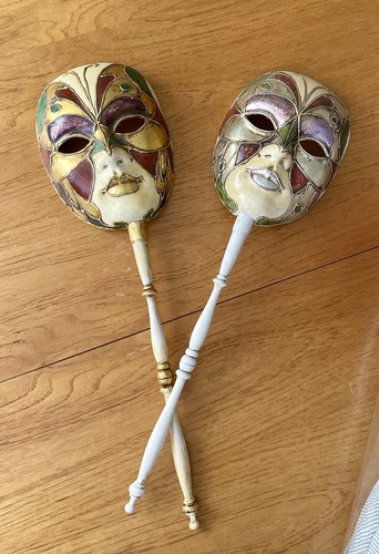 Pair vintage venetian masks - pair,