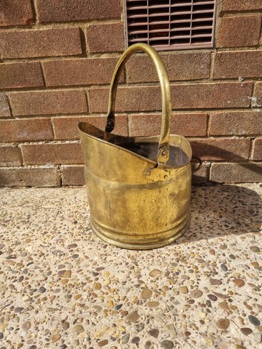 Vintage brass coal scuttle - brass,