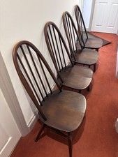 4 Ercol Windsor Quaker Bow Back Dining Chairs Traditional c1970
