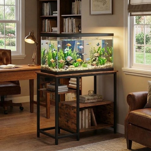 Gallon fish tank - tank, stand