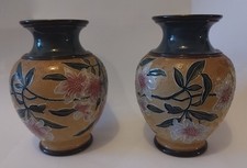 Pair Emily Partington Royal Doulton Art Union of London Art Nouveau Vases c.1902