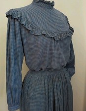 Frilled check blouse top size 10 part of set genuine vintage 1981 see also skirt