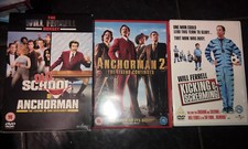 Anchorman 1+2 Old School,kicking And Screaming Will Ferrell DVD Bundle) 4dvd