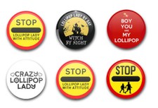 1" 25mm  BUTTON BADGES x6