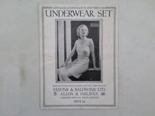 1930's Vintage Knitting Pattern Ladies Underwear set Patons Baldwins 384